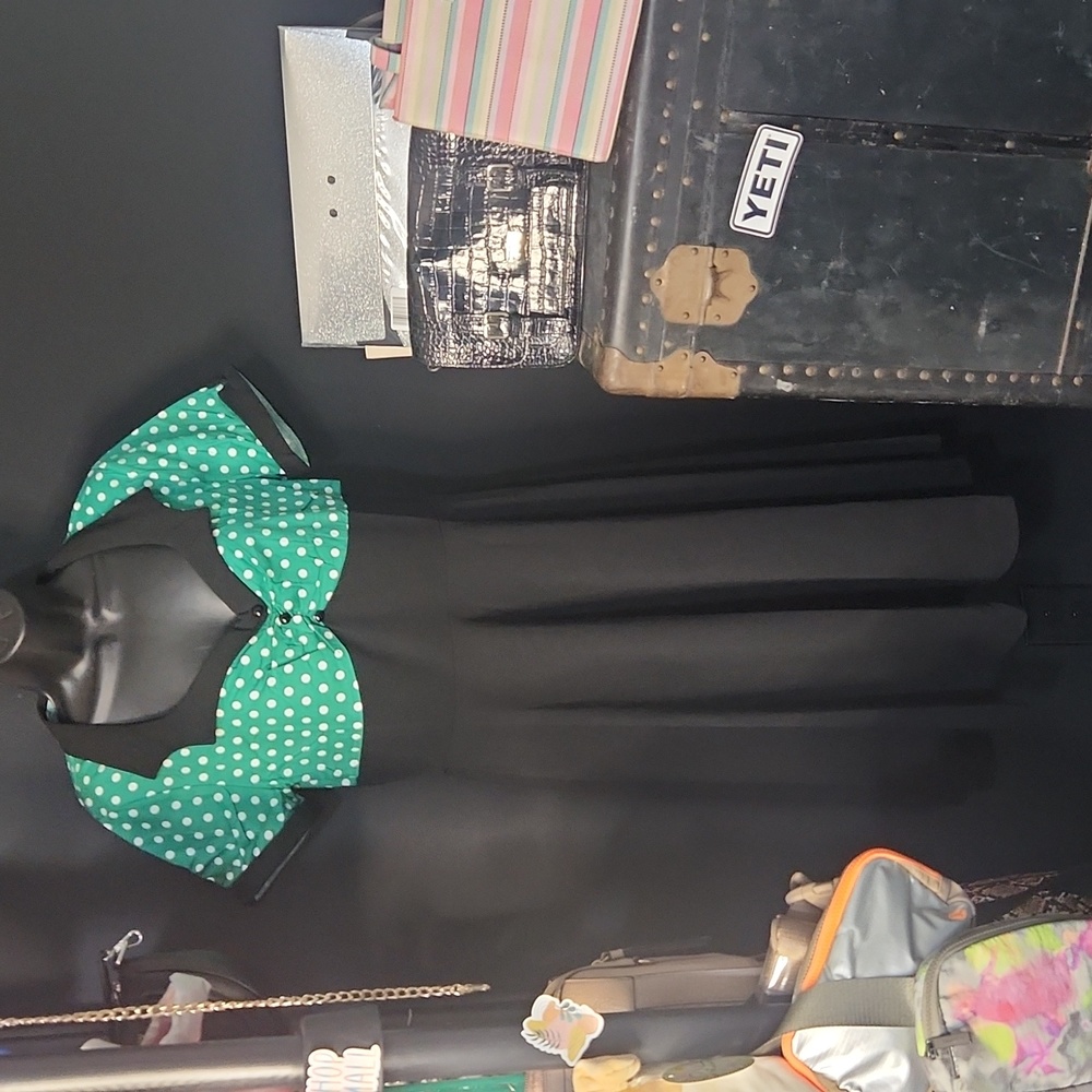 Black Polka Dots Swing 1950s Dress - Picture 5 of 6
